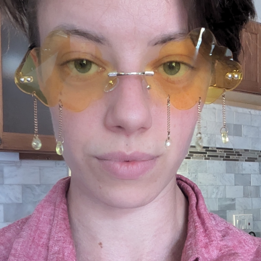 Yellow Cloud Dangle Sunglasses